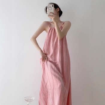 Slip haljina bez rukava, duga, široki struk, PVC + Spandex tkanina, TR tkanina