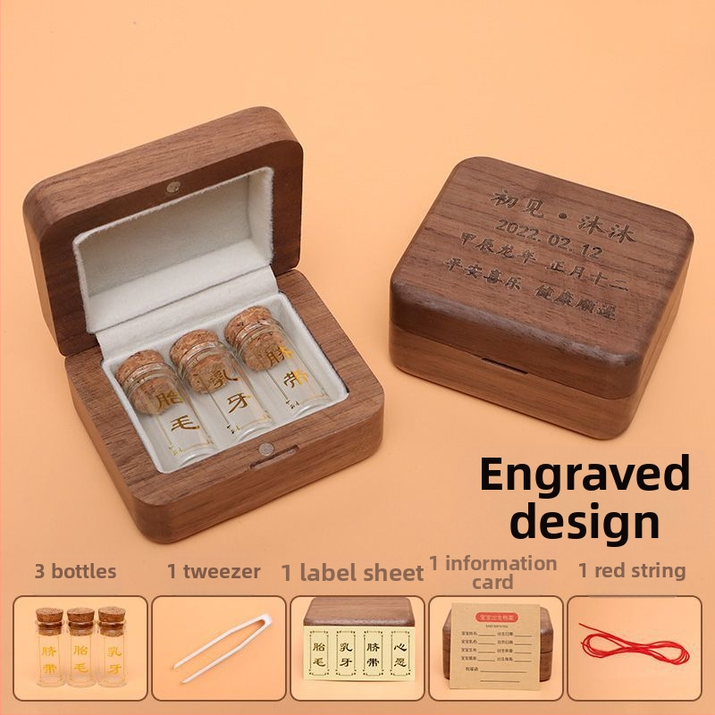 Beba zapamti bočicu za čuvanje pupčane vrpce, plodnih vlasi i zubi – metalna, pakiranje u vrećici, podrijetlo Kina, pogodno za dob 0–3 godine