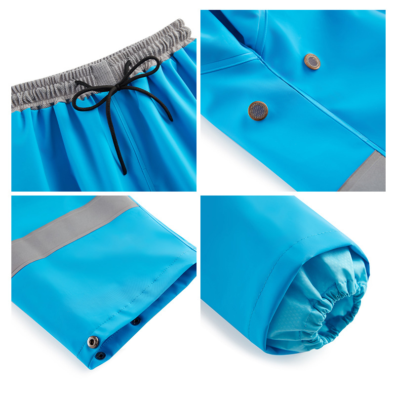 Σετ μπουφάν βροχής και παντελόνια για οδηγούς, παχύ πλεκτό ύφασμα, PVC αδιάβροχο στρώμα, ενήλικοι unisex