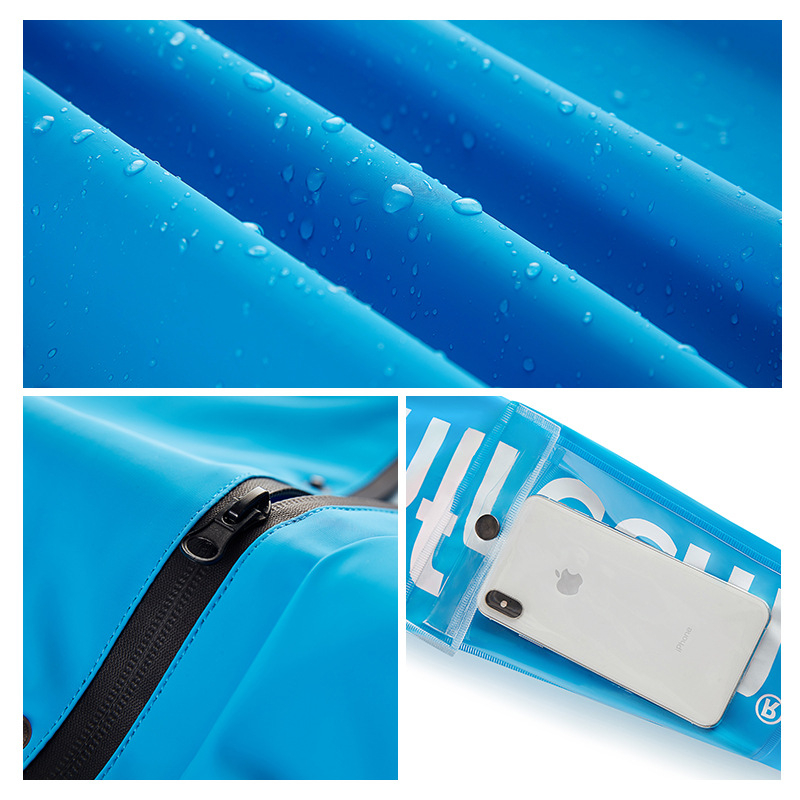 Σετ μπουφάν βροχής και παντελόνια για οδηγούς, παχύ πλεκτό ύφασμα, PVC αδιάβροχο στρώμα, ενήλικοι unisex