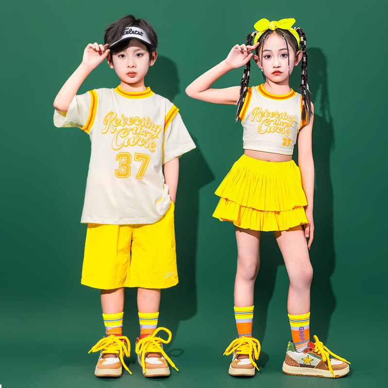 Costum de dans hip-hop pentru copii, pentru fetițe, bumbac 80%, destinat copiilor peste 8 ani și peste 140 cm înălțime, vara 2025