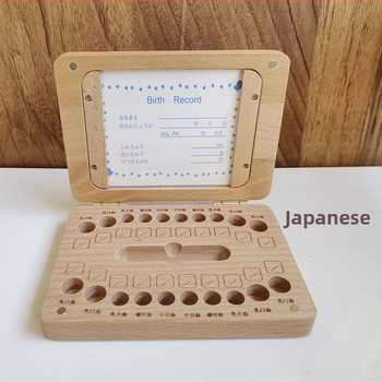 Drveni dječji okvir za fotografije i kutija za pohranu mliječnih zubića, višebojna ambalaža, pogodna za djecu do 14 godina