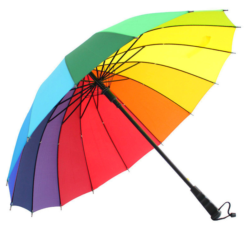 Детски чадър за дъжд с водоустойчив калъф, 16-ребрен дълъг модел, автоматично отваряне, плат Pongee 190T, железен каркас, пластмасова дръжка