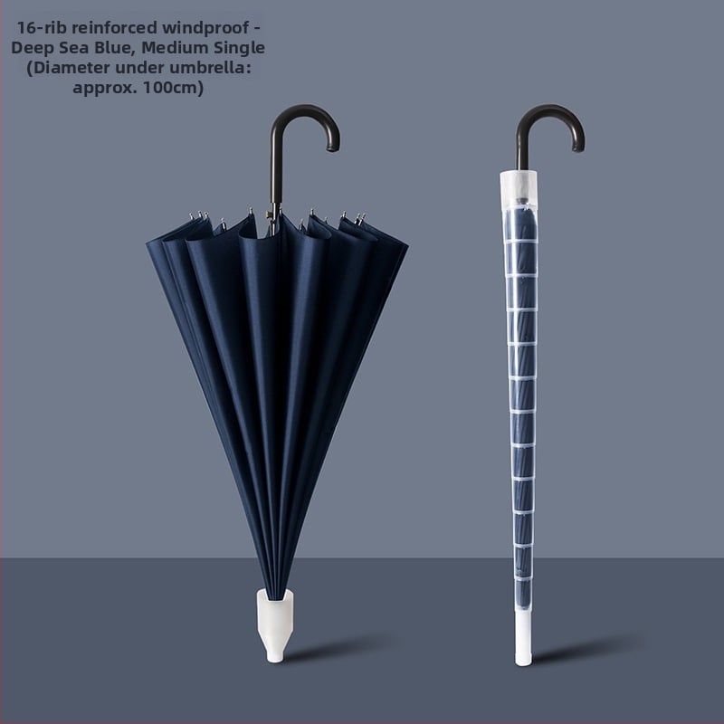 Детски чадър за дъжд с водоустойчив калъф, 16-ребрен дълъг модел, автоматично отваряне, плат Pongee 190T, железен каркас, пластмасова дръжка