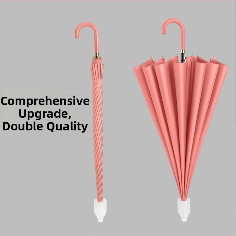 Детски чадър за дъжд с водоустойчив калъф, 16-ребрен дълъг модел, автоматично отваряне, плат Pongee 190T, железен каркас, пластмасова дръжка