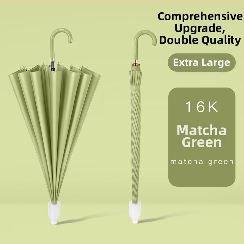 Детски чадър за дъжд с водоустойчив калъф, 16-ребрен дълъг модел, автоматично отваряне, плат Pongee 190T, железен каркас, пластмасова дръжка