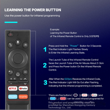 G22 PRO Bluetooth hlasovo ovládaná vzdušná myš s 6-osi gyroskopom, bezdrôtové 2,4 GHz ovládanie, dosah 8–10 m, kompatibilný s Android set-top boxom a inteligentnou TV