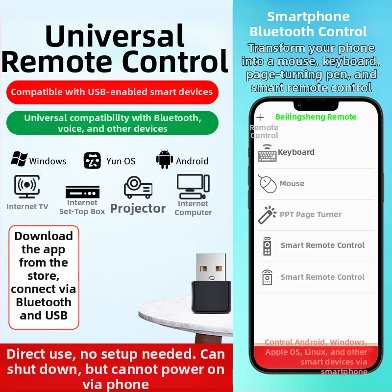 Univerzalni USB daljinski upravljač za projektore | domet 50 m | kompatibilan s projektorima | Marka Wuchuan