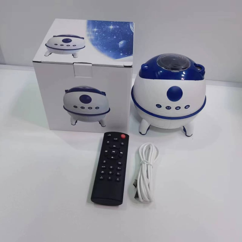 Нощна светлина с планетарна проекция и Bluetooth говорител, захранване от контакт