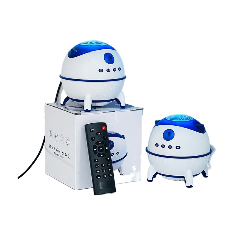 Нощна светлина с планетарна проекция и Bluetooth говорител, захранване от контакт