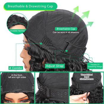 Női paróka rövid, göndör haj, egzotikus stílus, HW0714, mechanizmus, magas hőmérsékletű szál