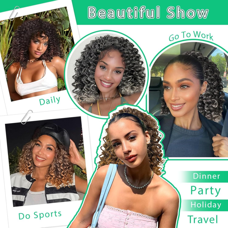 Női paróka rövid, göndör haj, egzotikus stílus, HW0714, mechanizmus, magas hőmérsékletű szál