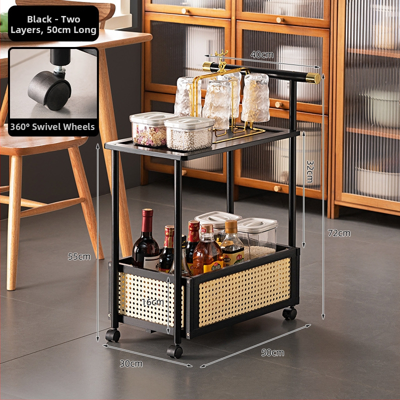Kuchynský úložný regál, viacposchodový, multifunkčný, moderný minimalistický štýl, Shinnosuke