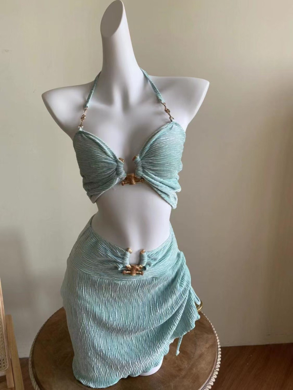 Forest Story trodjelni bikini kostim – visokog kvaliteta, visok struk, otvorena leđa, seksi i izdržljiv, s jastučićem za prsima