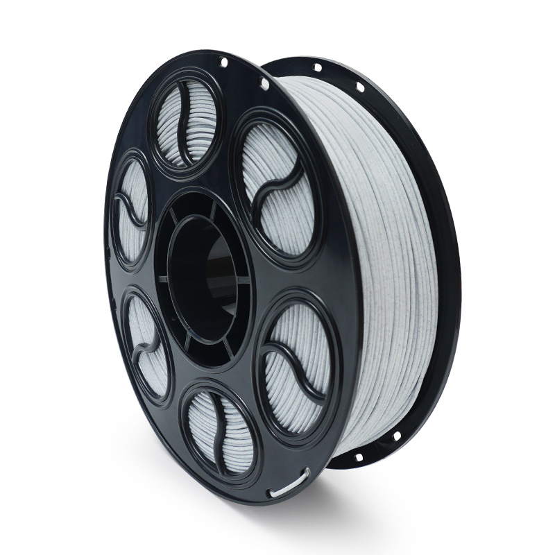 PLA filament za 3D ispis — svilenkasti uzorak marmora, kružni presjek, diskasti izgled