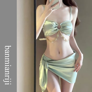 Ženski bikini kupaci kostim, trodijelni set, jedinstven uzorak, jastučić za prsa, 80% spandeks