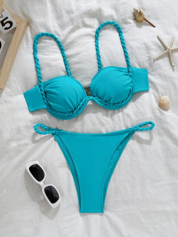 2026 novi dvodijelni kupaći kostim: halter bikini s otvorenim leđima, seksi dizajn