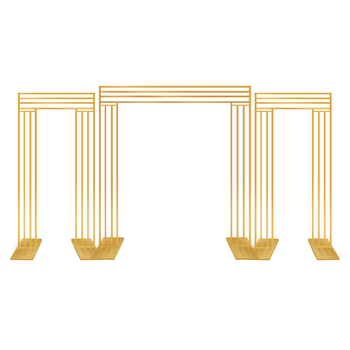 Μεταλλική γαμήλια αψίδα φόντου με χρυσό επίχρισμα, εξωτερική χρήση, τετράγωνο πλαίσιο