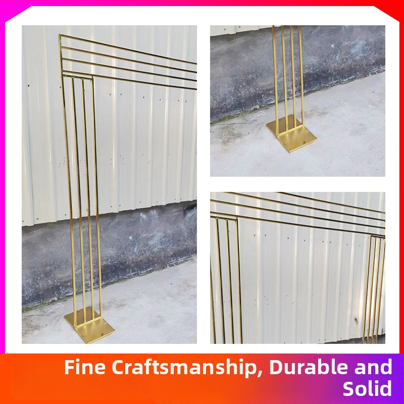 Μεταλλική γαμήλια αψίδα φόντου με χρυσό επίχρισμα, εξωτερική χρήση, τετράγωνο πλαίσιο