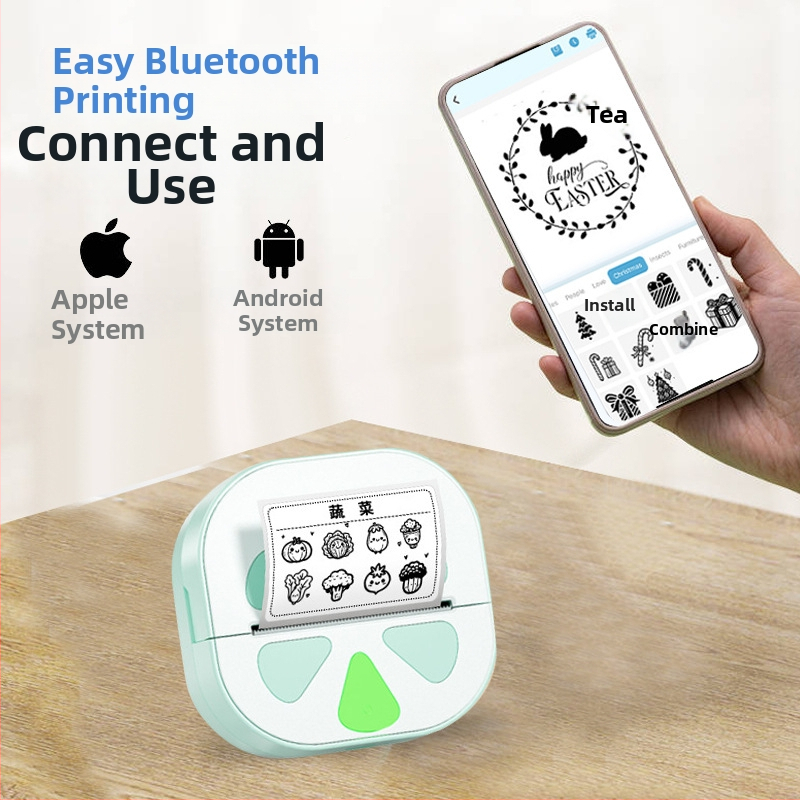 Prijenosni Bluetooth termalni pisač naljepnica D20 za pametne telefone, bez tinte, tisak 48 mm, papir širine 57 mm