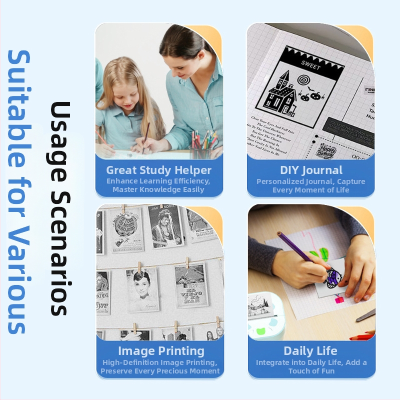 Prijenosni Bluetooth termalni pisač etiketa, termalni ispis, 1300 mAh baterija, 163 g težina, kompatibilan s Androidom i iOS-om