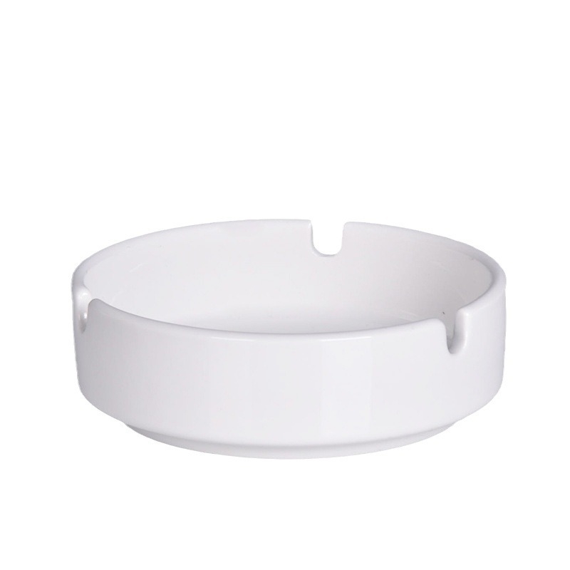 Cenușar ceramic rotund, cu margine lucioasă – pentru restaurante și hoteluri, gravură personalizată a logo-ului