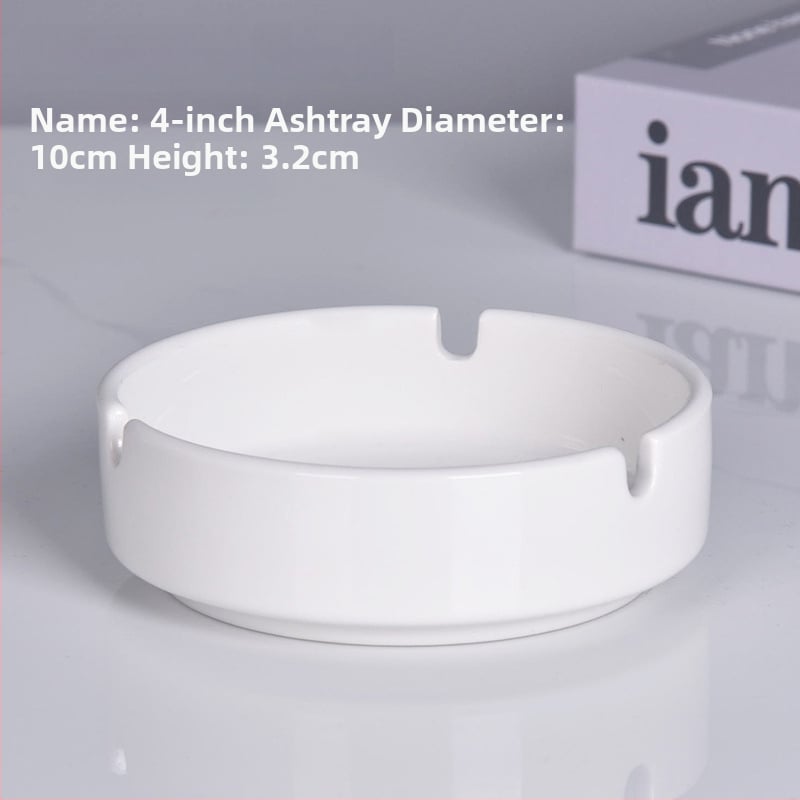 Cenușar ceramic rotund, cu margine lucioasă – pentru restaurante și hoteluri, gravură personalizată a logo-ului