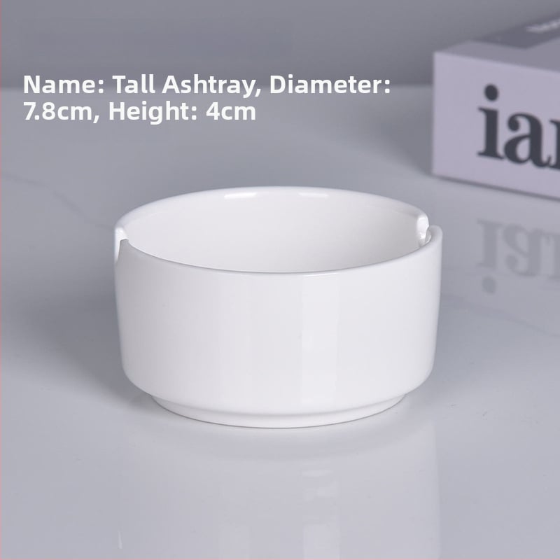 Cenușar ceramic rotund, cu margine lucioasă – pentru restaurante și hoteluri, gravură personalizată a logo-ului