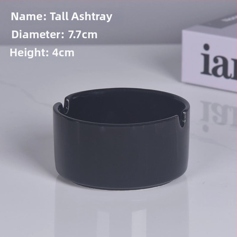 Cenușar ceramic rotund, cu margine lucioasă – pentru restaurante și hoteluri, gravură personalizată a logo-ului