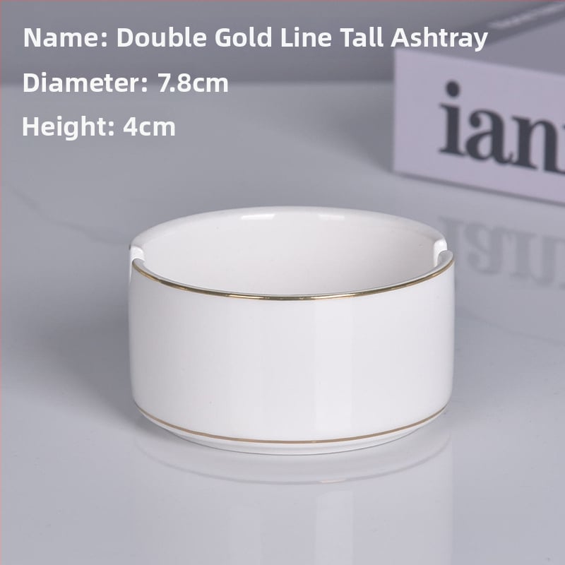 Cenușar ceramic rotund, cu margine lucioasă – pentru restaurante și hoteluri, gravură personalizată a logo-ului