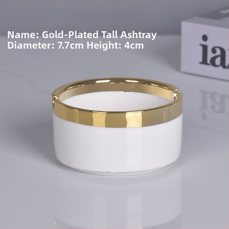 Cenușar ceramic rotund, cu margine lucioasă – pentru restaurante și hoteluri, gravură personalizată a logo-ului