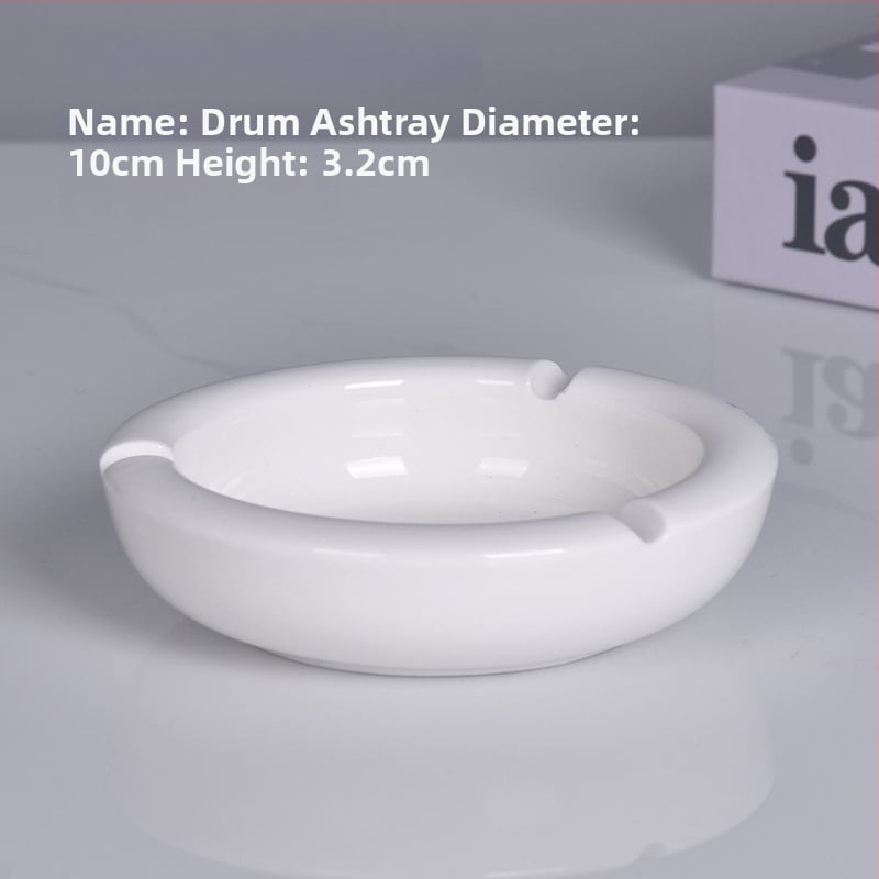 Cenușar ceramic rotund, cu margine lucioasă – pentru restaurante și hoteluri, gravură personalizată a logo-ului