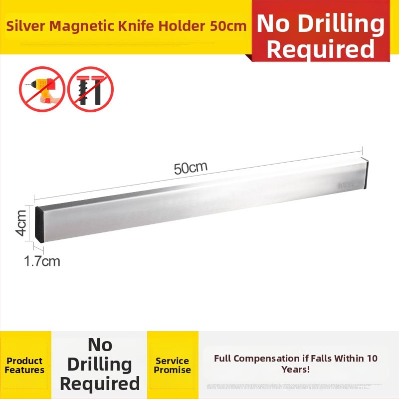Nástenný magnetický držiak na nože z nerezovej ocele 304, bez vŕtania, jednovrstvový, moderný minimalistický dizajn, nosnosť 7,5 kg