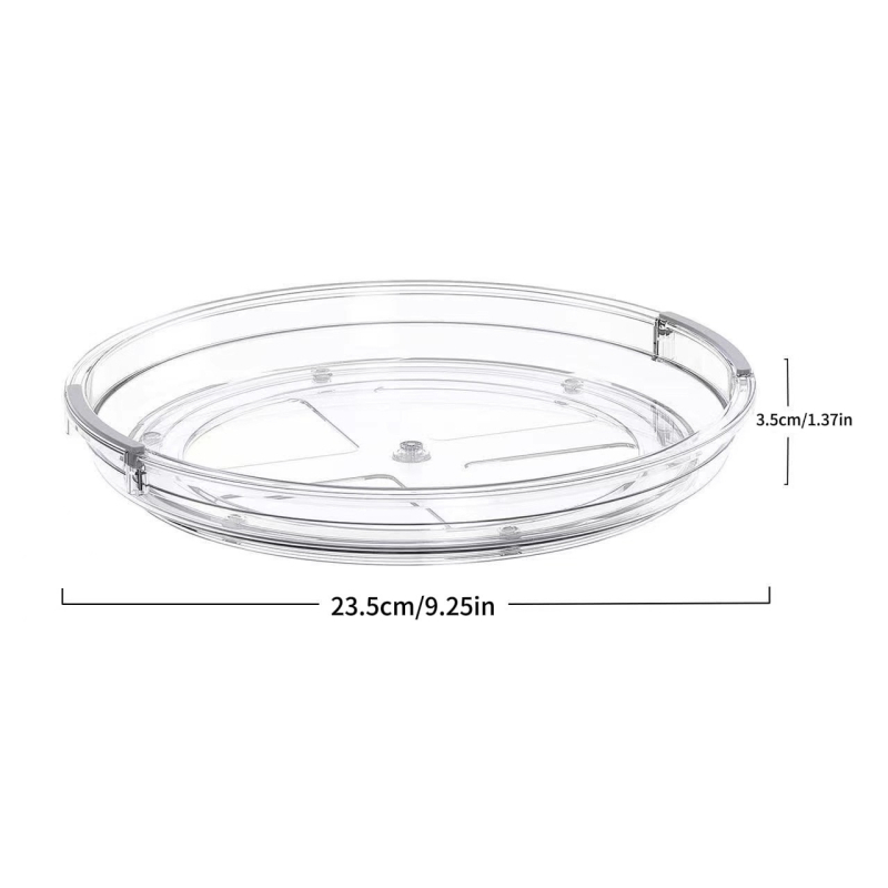 Dvodijelni prozirni plastični kuhinjski organizator s rotacijom od 360°, stolni