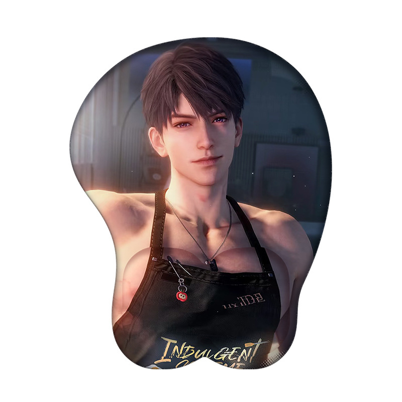 Padă de mouse 3D cu suport pentru încheietură — Design IP, o singură față, suport pentru încheietură, 3D design