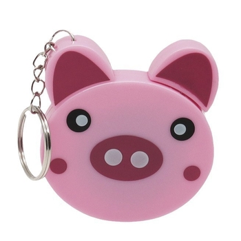 Mjerna vrpca s privjeskom, crtani životinjski motiv, dvostruka skala, automatsko povlačenje