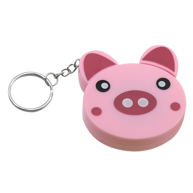 Mjerna vrpca s privjeskom, crtani životinjski motiv, dvostruka skala, automatsko povlačenje