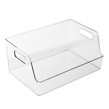 Prozirna kutija za pohranu knjiga, PET plast, model MM0016, kapacitet 5–10 L, pokretni stolni organizator