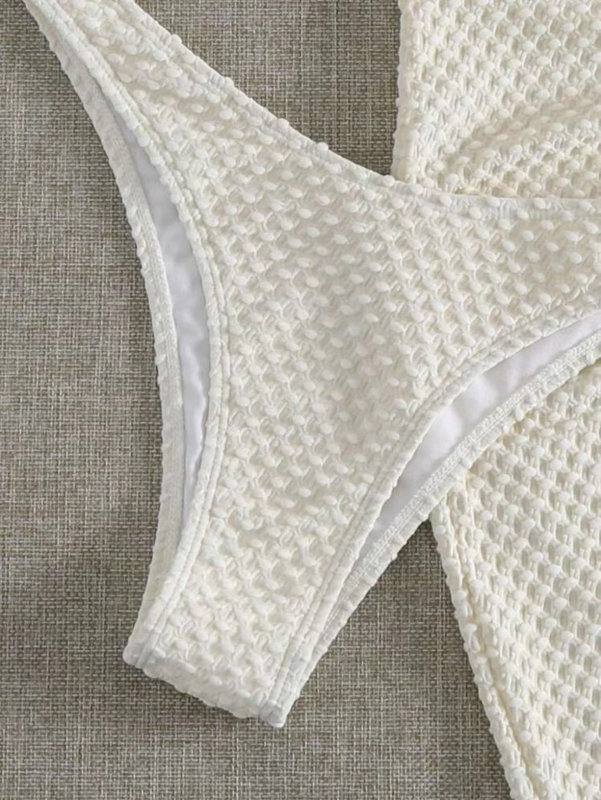 Trodijelni bikini set s otvorenim leđima, špage za vezivanje, poliester materijal