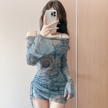 Ženski kupaći kostim u tri dijela za termalne kupke, push-up, oblikuje liniju, pokriva trbuh, sexy, za odmor