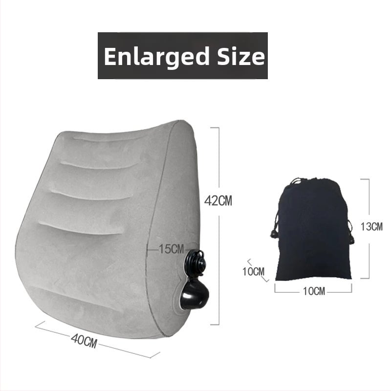 Φουσκωτό οσφυϊκό μαξιλαράκι ταξιδιού τύπου πίεσης, φορητή στήριξη πλάτης με κάλυμμα PVC φλοκ και γέμισμα PVC, κατάλληλο για αεροπλάνο και τρένο υψηλής ταχύτητας