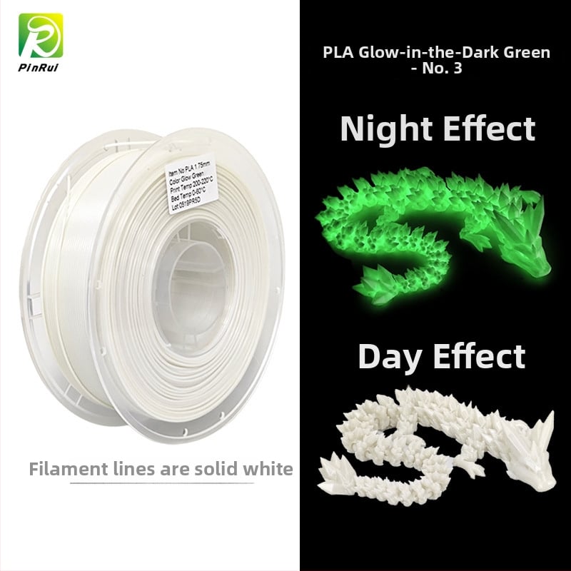 PLA filament koji svijetli u mraku — Pinrui, kružni presjek, duljina 335 m, PLA materijal