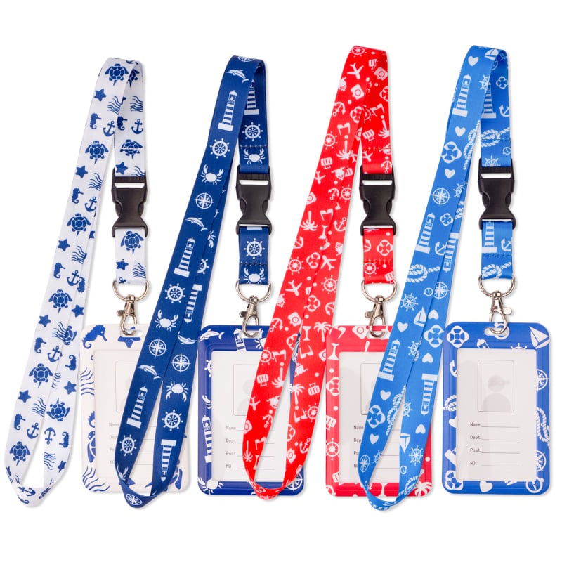 LOBEY mornarski poliesterni lanyard s tiskom i povlačnim kopčama te PVC držač kartice
