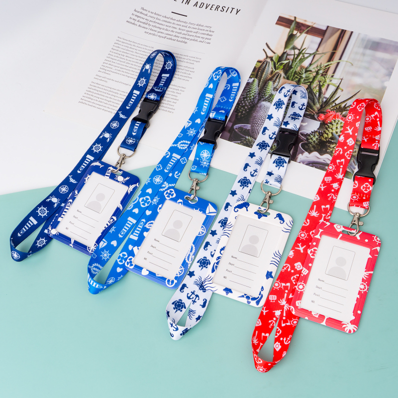 LOBEY mornarski poliesterni lanyard s tiskom i povlačnim kopčama te PVC držač kartice