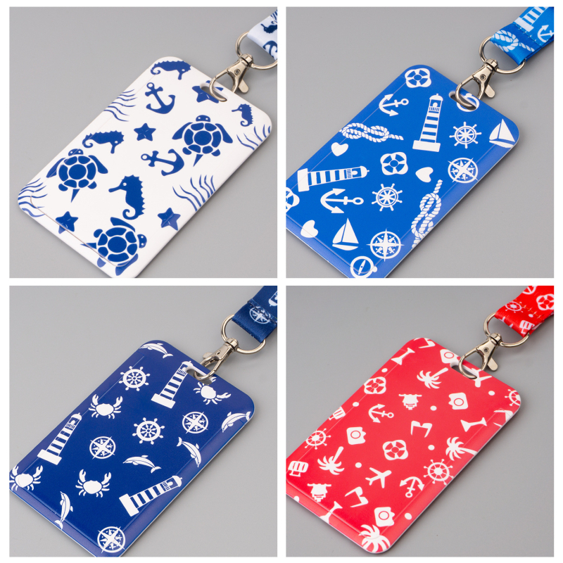 LOBEY mornarski poliesterni lanyard s tiskom i povlačnim kopčama te PVC držač kartice