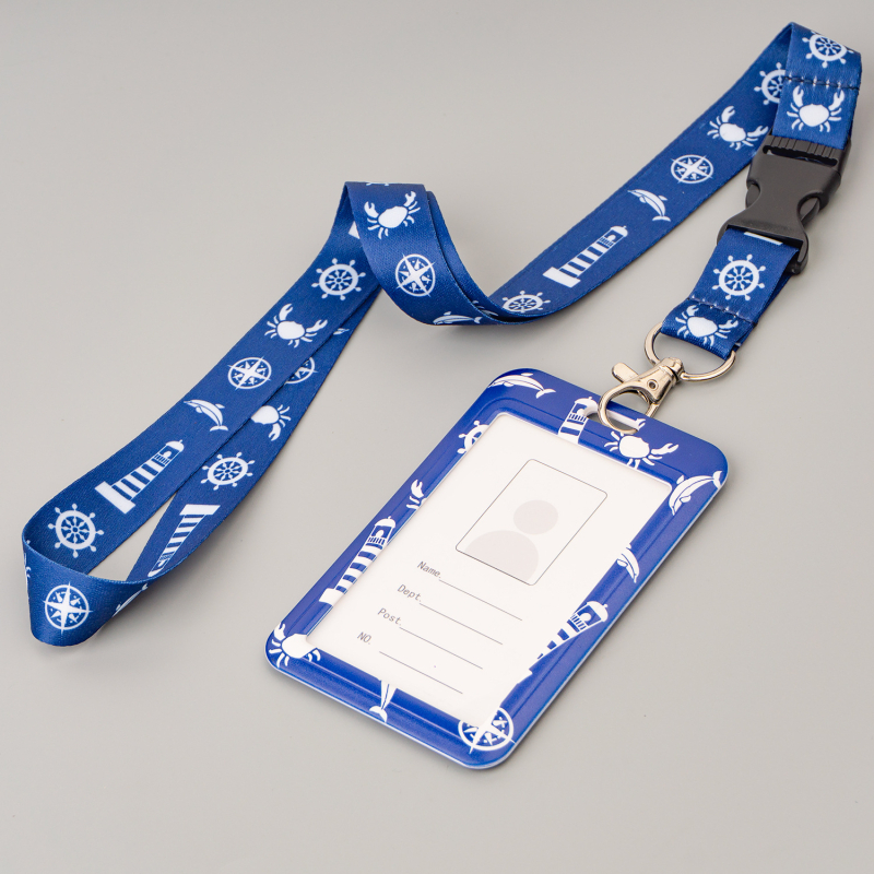 LOBEY mornarski poliesterni lanyard s tiskom i povlačnim kopčama te PVC držač kartice