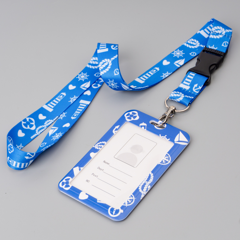 LOBEY mornarski poliesterni lanyard s tiskom i povlačnim kopčama te PVC držač kartice