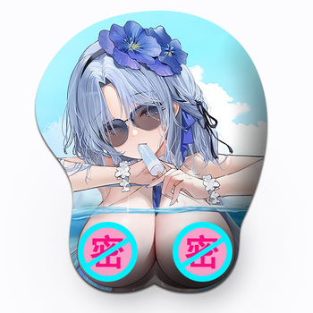 Padă mică pentru mouse din silicon cu suport pentru încheietură, design 3D, suprafață silicon + textil, turnare din plastic, imprimare logo