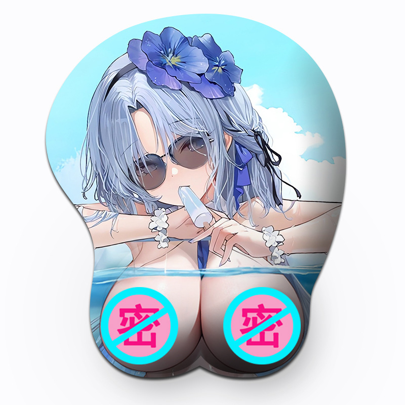 Padă mică pentru mouse din silicon cu suport pentru încheietură, design 3D, suprafață silicon + textil, turnare din plastic, imprimare logo