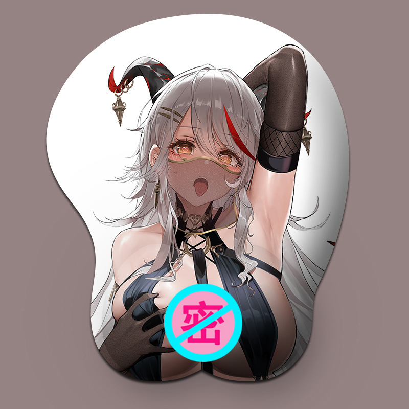 Padă mică pentru mouse din silicon cu suport pentru încheietură, design 3D, suprafață silicon + textil, turnare din plastic, imprimare logo